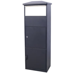 Large Package Delivery Parcel Mail Drop Box for Porch, Floor Lockable Drop Slot Mail Box with Parcel Compartment, Black