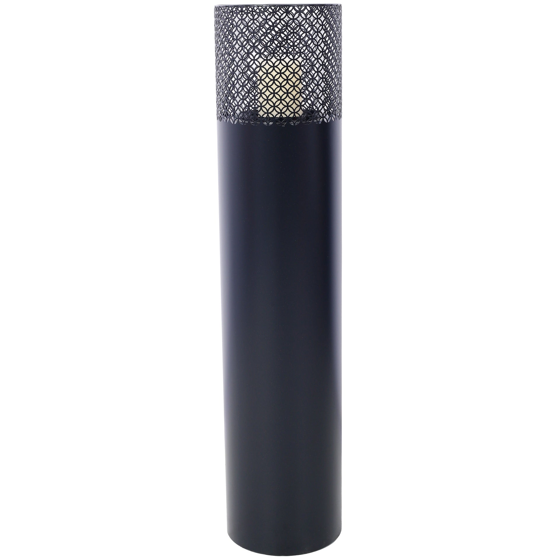 Lantern Column, Set of 2, Decorative Column for Garden in  Industrial Design, Lantern for Outdoor and Indoor, Lantern Including Candles, Oriental, 37 1/2+ 29 1/2 in