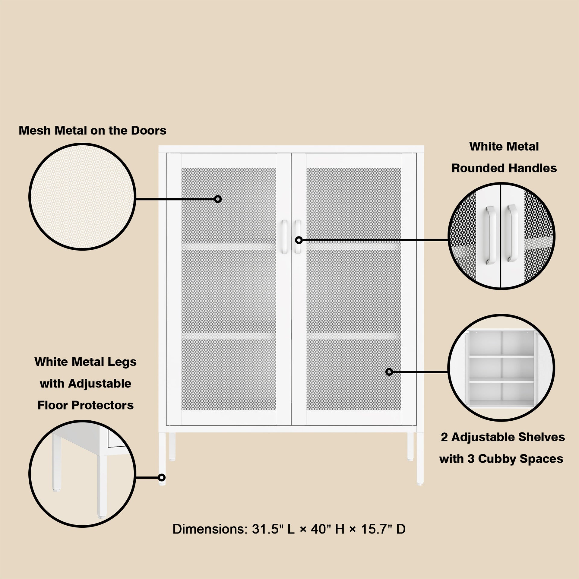 Accent Cabinet in White