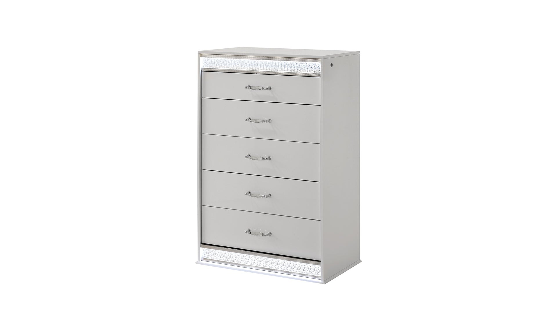 Glam Modern Style 5-Drawer Chest Made with Wood in White      same asG150108641  (NJ Inventory)