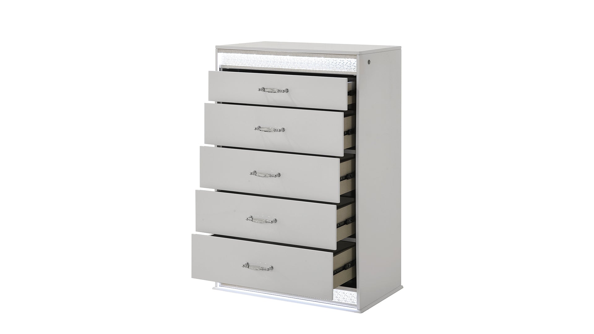 Glam Modern Style 5-Drawer Chest Made with Wood in White      same asG150108641  (NJ Inventory)