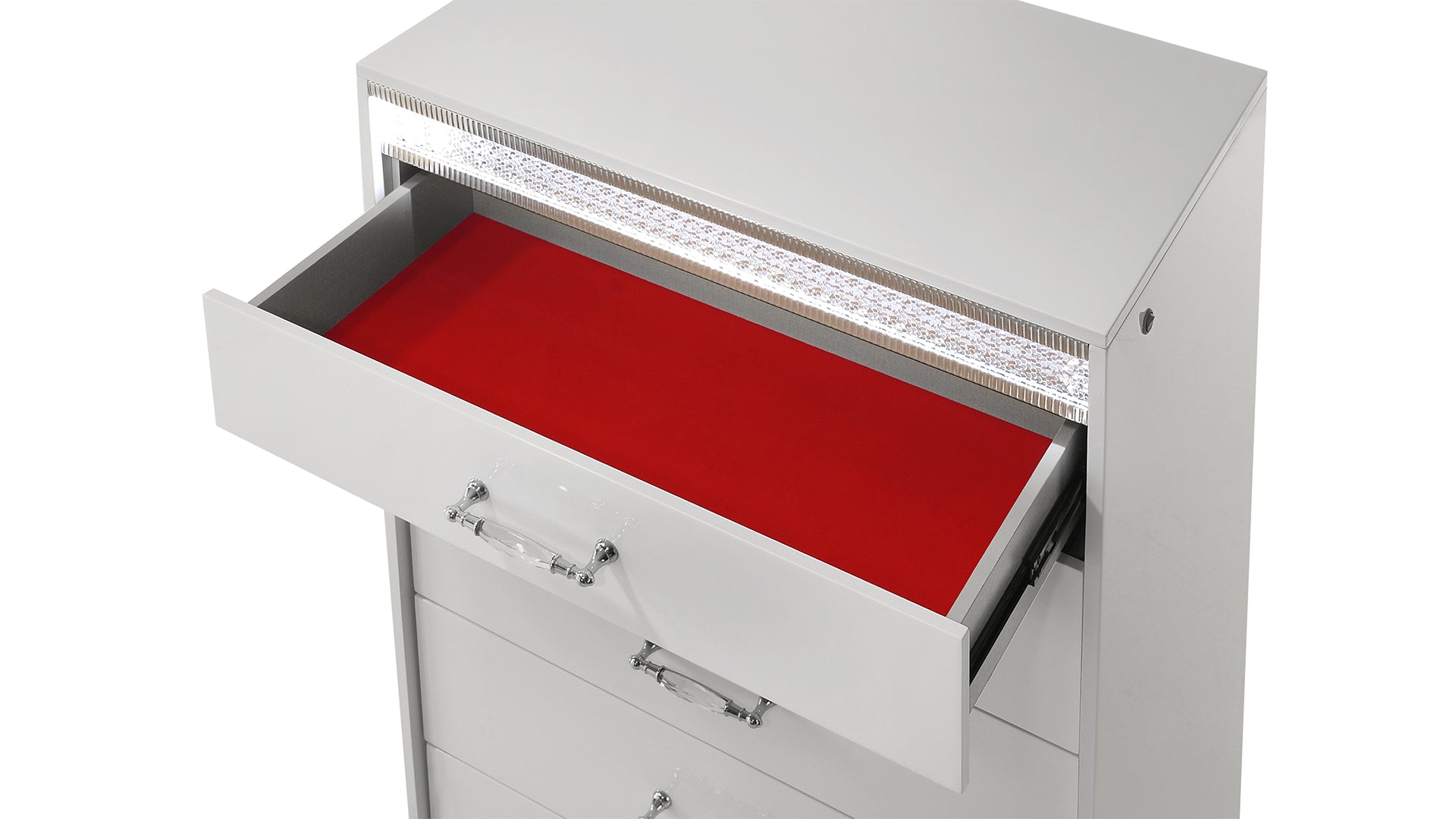 Glam Modern Style 5-Drawer Chest Made with Wood in White      same asG150108641  (NJ Inventory)
