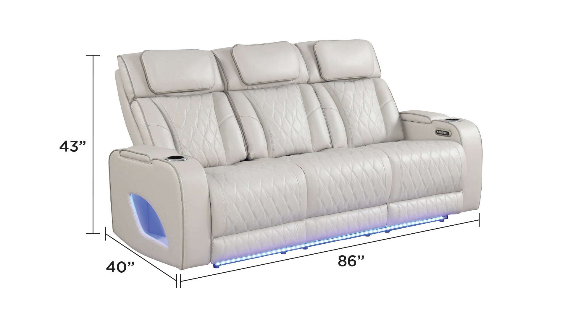 Fortuner Modern Style Upholstery Recliner Sofa Made with Wood & Massage Function Included-Beige same as G150109099 (NJ inventory)