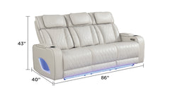 Fortuner Modern Style Upholstery Recliner Sofa Made with Wood & Massage Function Included-Beige same as G150109099 (NJ inventory)