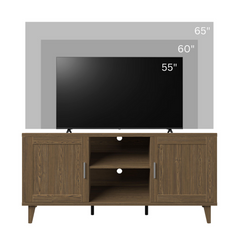 Modern 60 Inch TV Stand for TVs up to 65 inches, Classic Walnut Finish