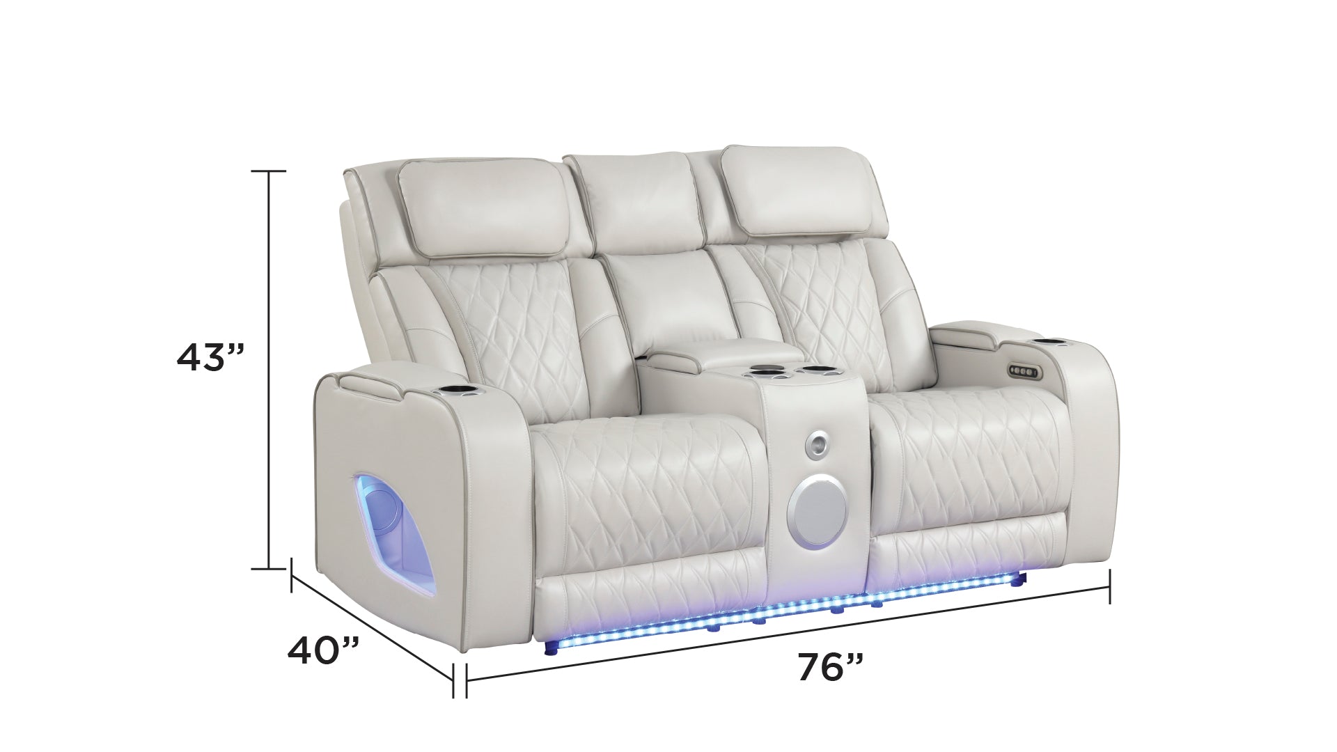 Fortuner Modern Style Upholstery Recliner 2PC Livingroom Set Made with Wood & Massage Function Included-Beige(NJ inventory)