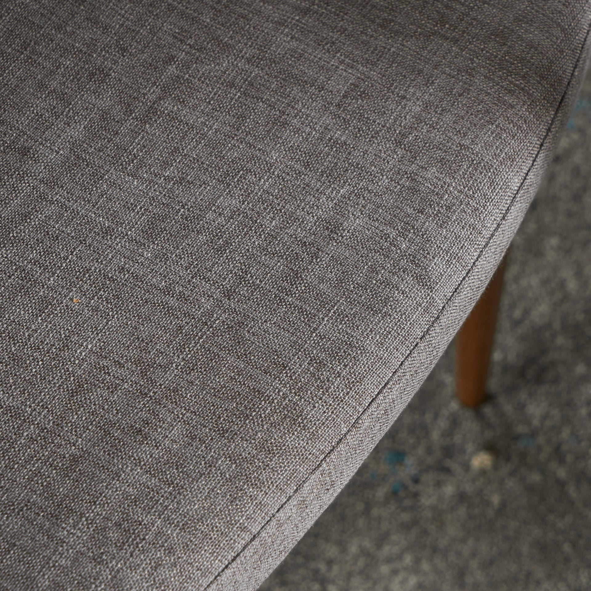 Mid Century Modern Fabric Upholstered Dining Chairs Armchairs, Set of 2, Light Grey and Dark Walnut