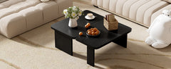 U-Can Modern Minimalist Coffee Table Set, Rectangle Coffee Table with Splicing Design, Multifunctional Combination Table for Living Room