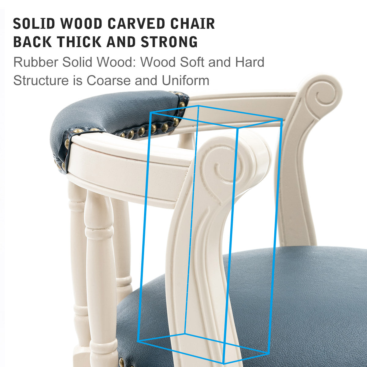 Cow top Leather Wooden Bar Stools, 360 Degree Swivel Bar Chair with Backs,Bar height Couner Height Barstools  for Home Kitchen Dining Room and Bar Room(WHITE-BLUE 1pc)