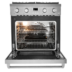 30 in Gas Range Oven 4 Sealed Burners Convection Oven in Stainless Steel