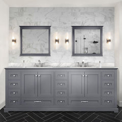 Dark Grey Double Bath Vanity 84 in. W x 22 in. D