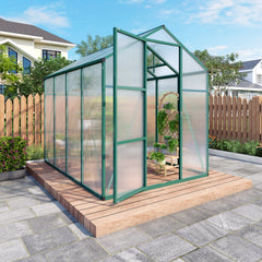 Newly marketed Gain height windproofaluminum greenhouse 6x8 FT Polycarbonate Greenhouse Raised Base and Anchor Aluminum Heavy Duty Walk-in Greenhouses for Outdoor Backyard in All Season