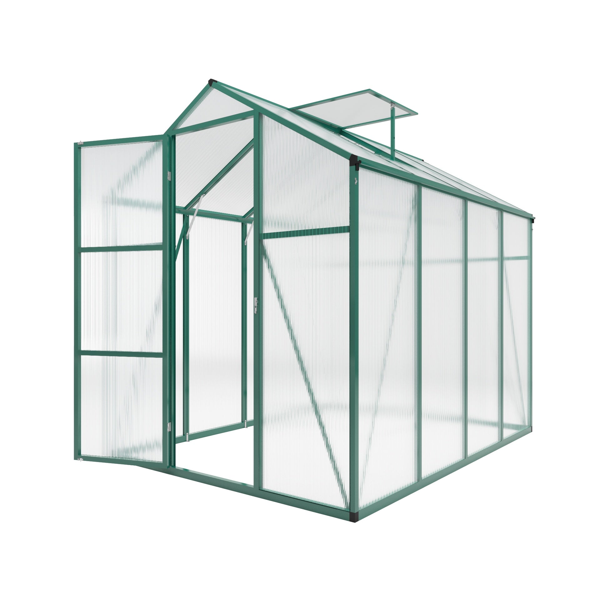 Newly marketed Gain height windproofaluminum greenhouse 6x8 FT Polycarbonate Greenhouse Raised Base and Anchor Aluminum Heavy Duty Walk-in Greenhouses for Outdoor Backyard in All Season