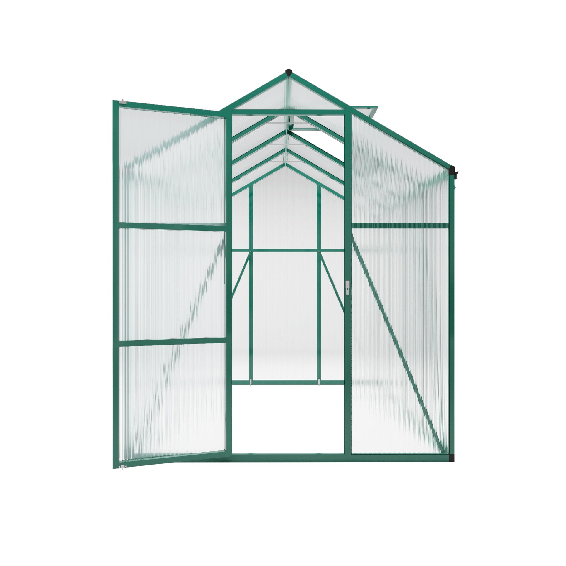 Newly marketed Gain height windproofaluminum greenhouse 6x8 FT Polycarbonate Greenhouse Raised Base and Anchor Aluminum Heavy Duty Walk-in Greenhouses for Outdoor Backyard in All Season