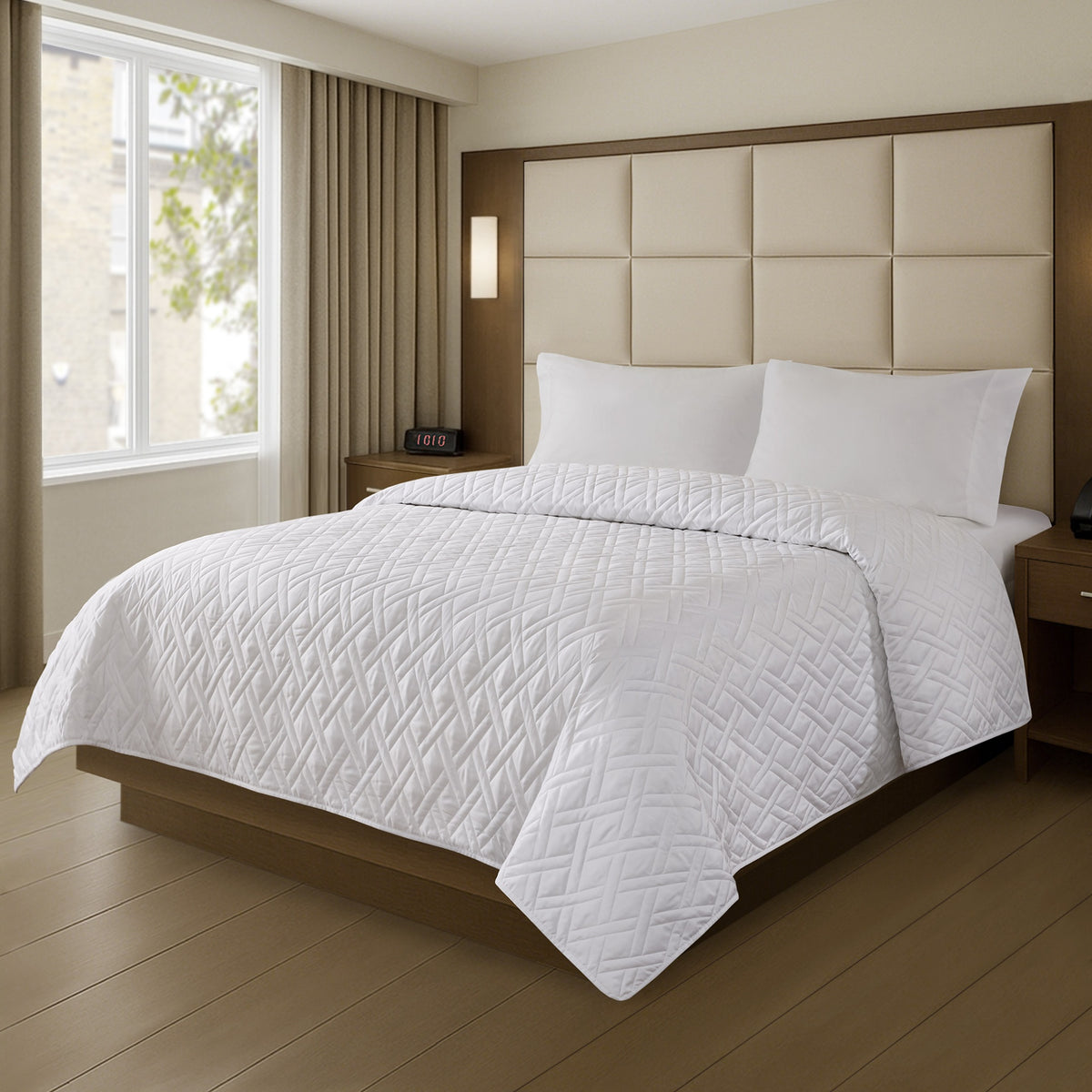 1-Piece King Premium Coverlet, White