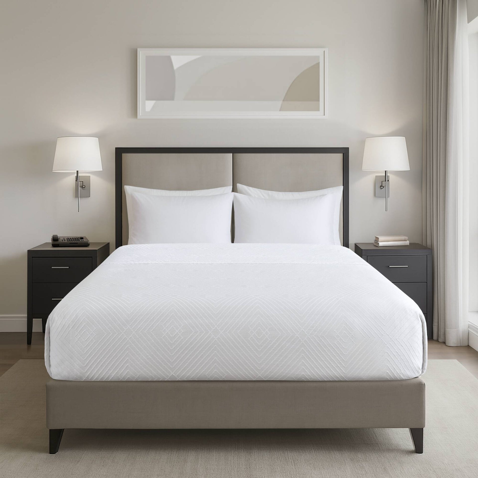 1-Piece King Essential Lark Coverlet, White