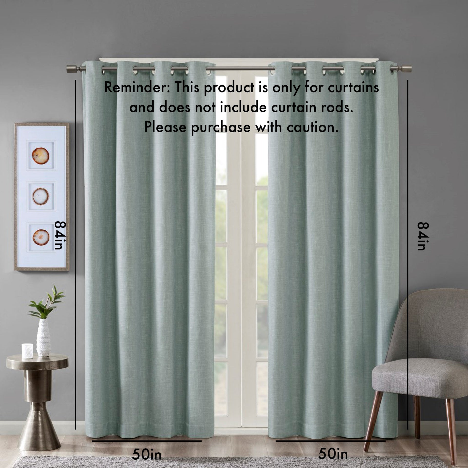 Printed Heathered Blackout Grommet Top Curtain Panel(Only 1 Pc Panel)