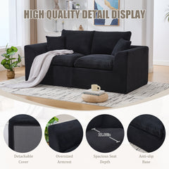 UNITED WE WIN Modular Sectional Sofa Cloud Couch,Comfy Cloud Modern Sofa,2 Seater with Cushion Covers Removable Furniture for Living Room Bedroom Apartments Dorms,No Assembly Required