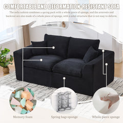 UNITED WE WIN Modular Sectional Sofa Cloud Couch,Comfy Cloud Modern Sofa,2 Seater with Cushion Covers Removable Furniture for Living Room Bedroom Apartments Dorms,No Assembly Required