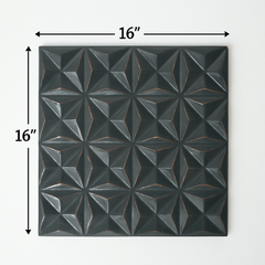 Black Square Shape Handcrafted MDF Wall Decor – 16"x16" Elegant Home Accent