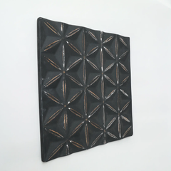 Black Square Shape Handcrafted MDF Wall Decor – 16"x16" Elegant Home Accent