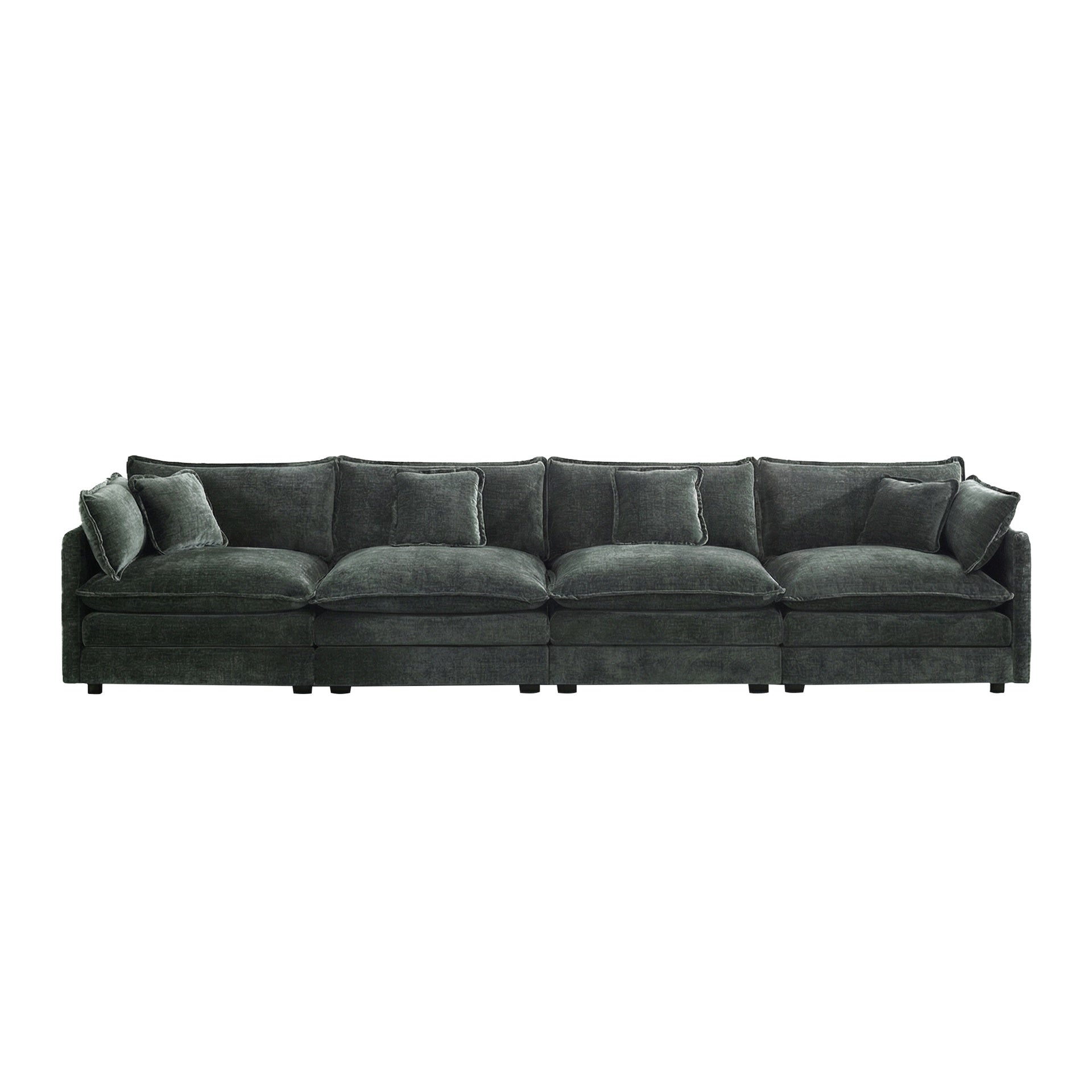 Free Combination Modular Sofa Free,4 Seater Sofa Comfy Chenille Fabric,Sectional Sofa Couch,Gray Chenille