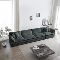 Free Combination Modular Sofa Free,4 Seater Sofa Comfy Chenille Fabric,Sectional Sofa Couch,Gray Chenille