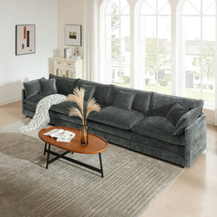 Free Combination Modular Sofa Free,4 Seater Sofa Comfy Chenille Fabric,Sectional Sofa Couch,Gray Chenille