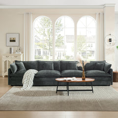 Free Combination Modular Sofa Free,4 Seater Sofa Comfy Chenille Fabric,Sectional Sofa Couch,Gray Chenille