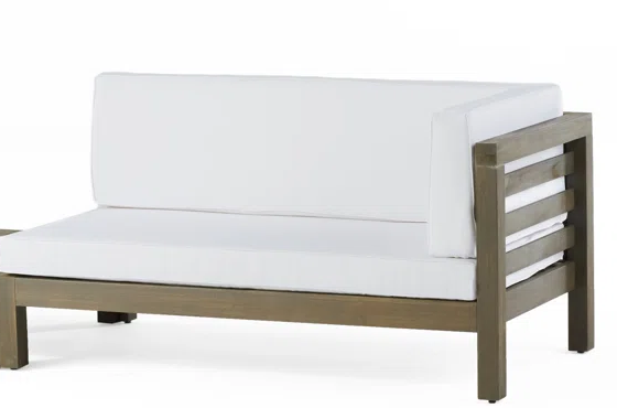 OANA RIGHT CORNER BENCH AND COFFEE TABLE, WHITE