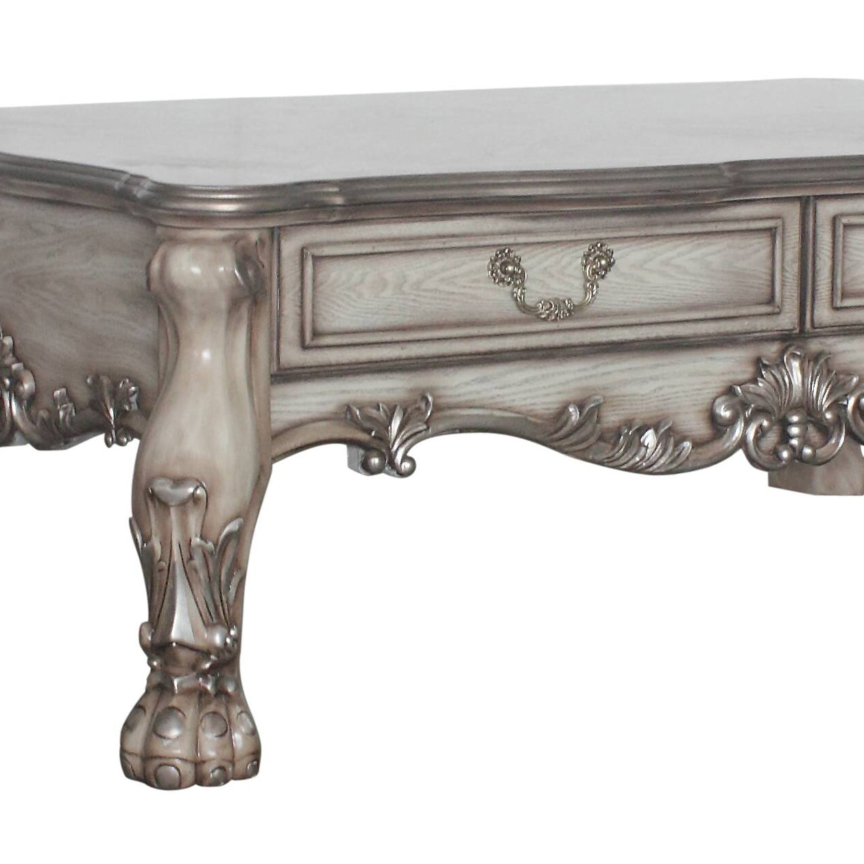 Dresden Vintage Bone White Finish Coffee Table