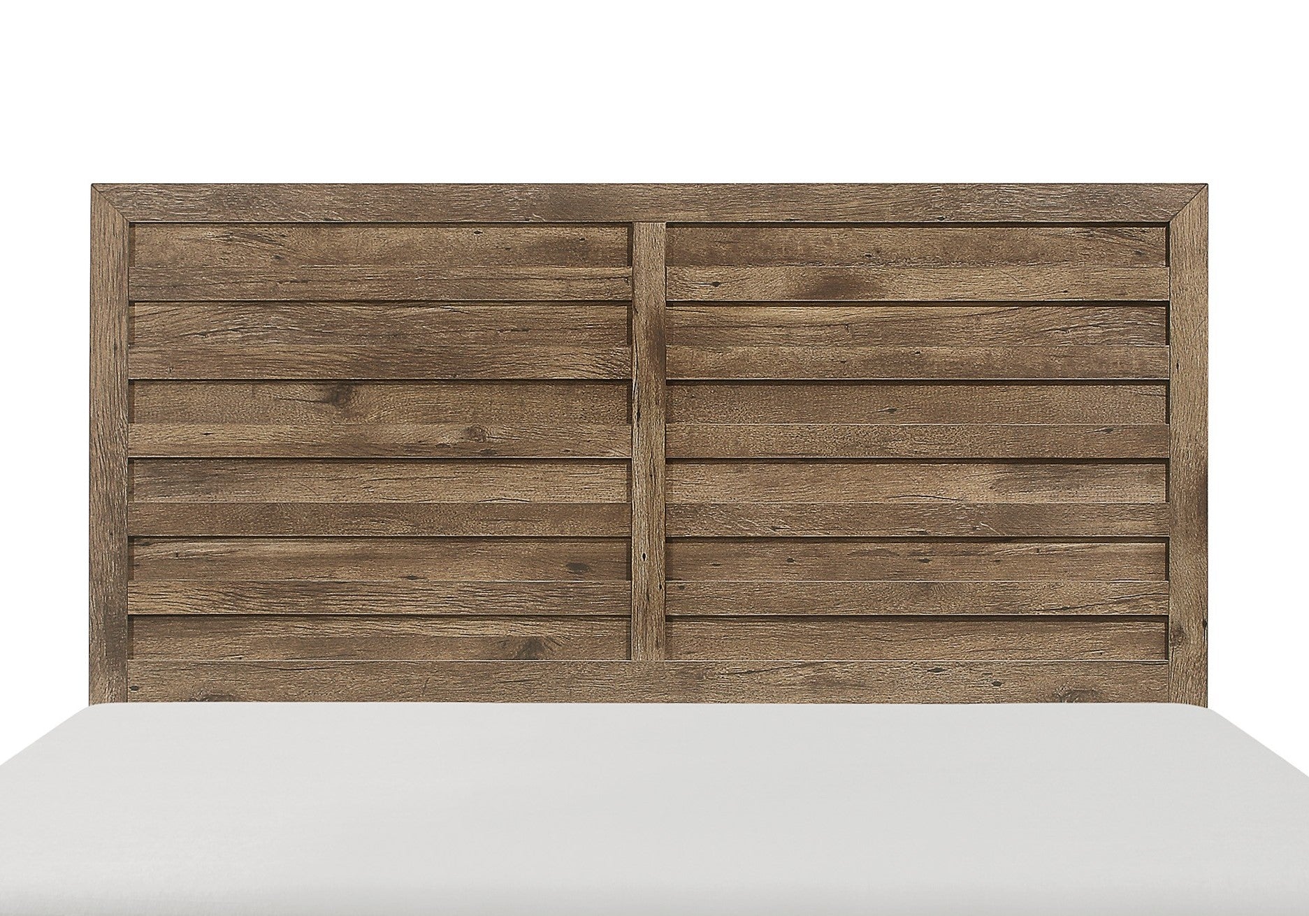Weathered Pine Finish 1pc Queen Bed Modern Line Pattern Rusticated Style Bedroom Furniture