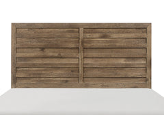 Weathered Pine Finish 1pc Queen Bed Modern Line Pattern Rusticated Style Bedroom Furniture
