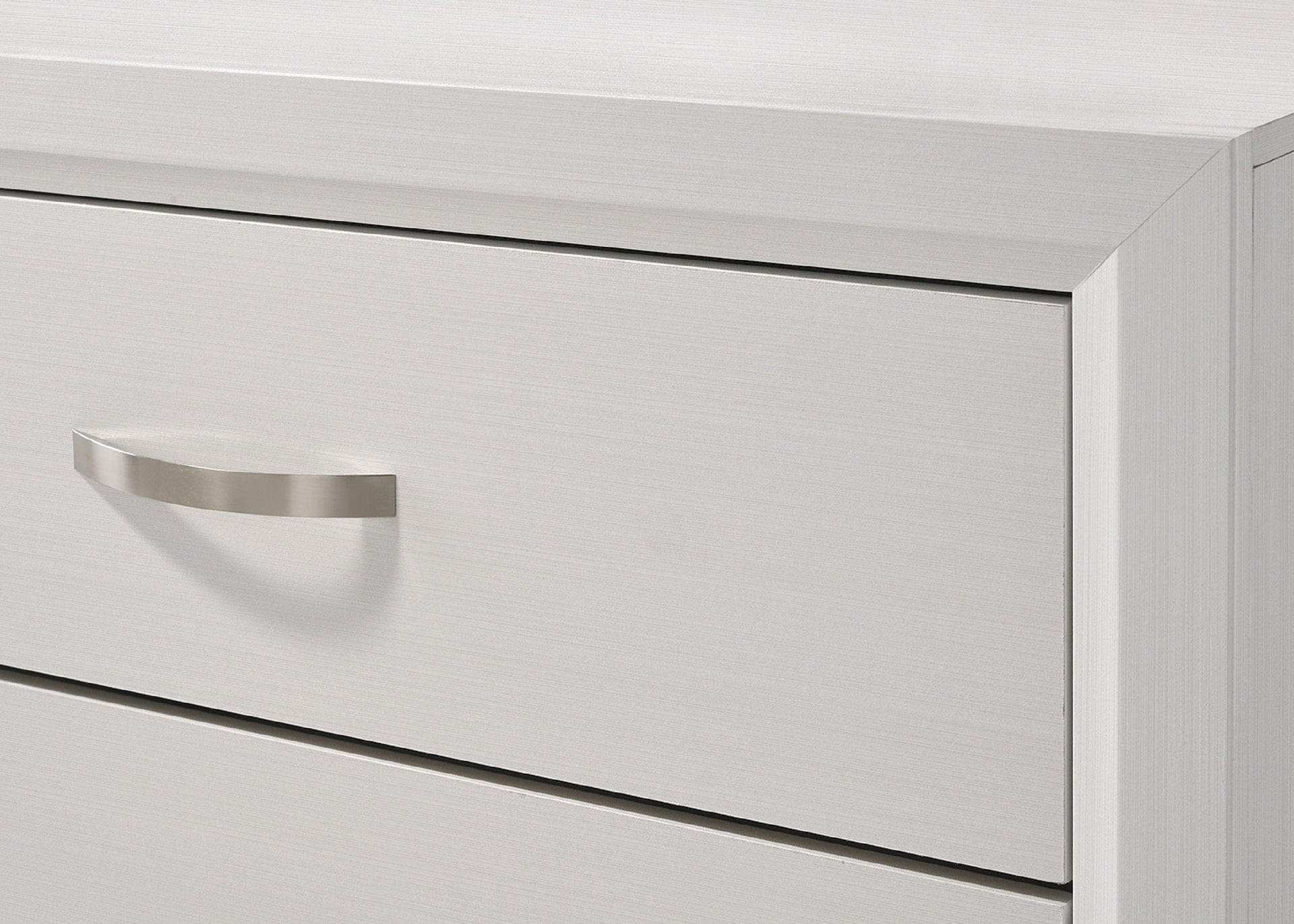 Contemporary 2-Drawer Nightstand End Table White Finish Two Storage Drawers Metal Handles Bedroom Living Room Wooden Furniture
