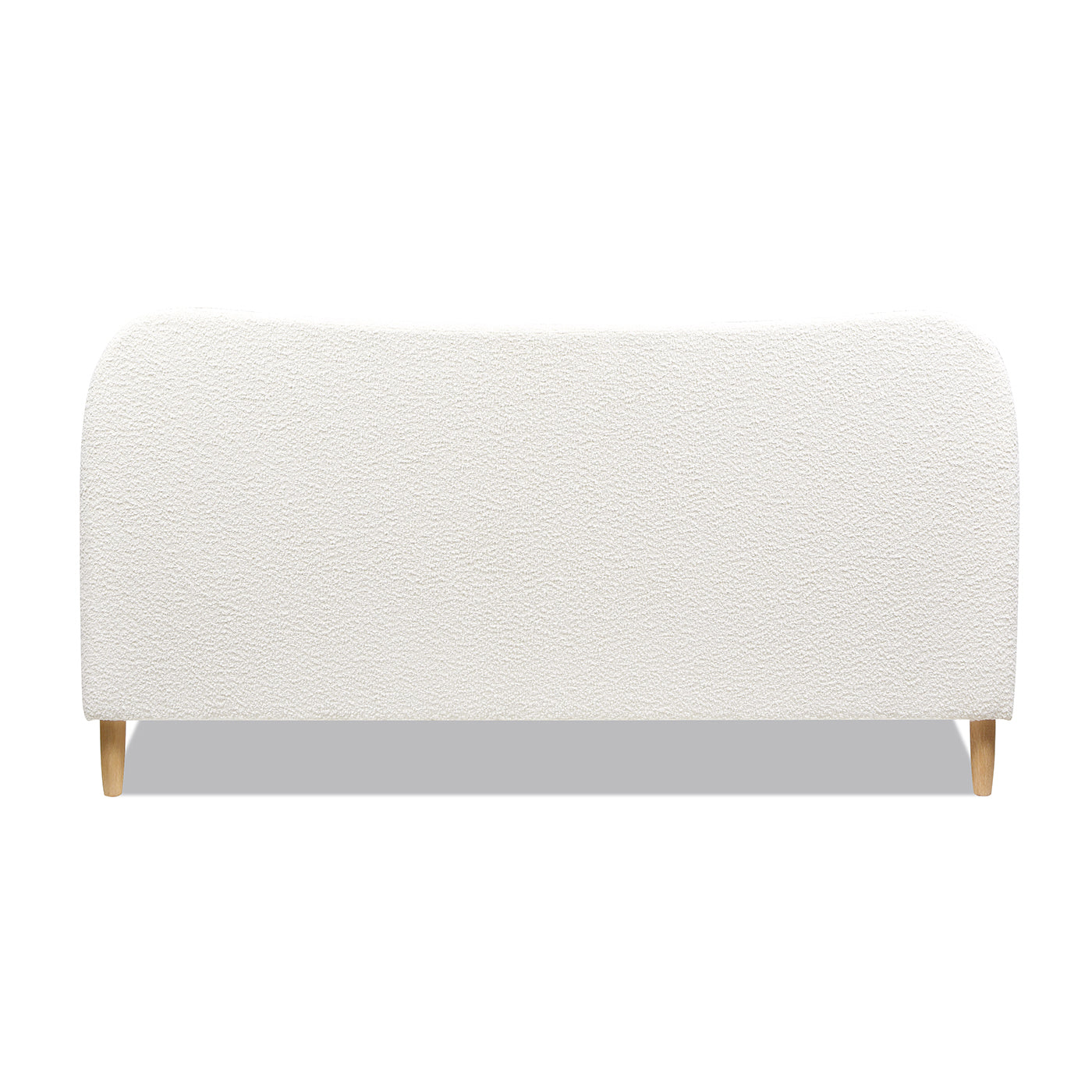 Roman Curved Headboard Upholstered Platform Bed, King, Ivory White Boucle