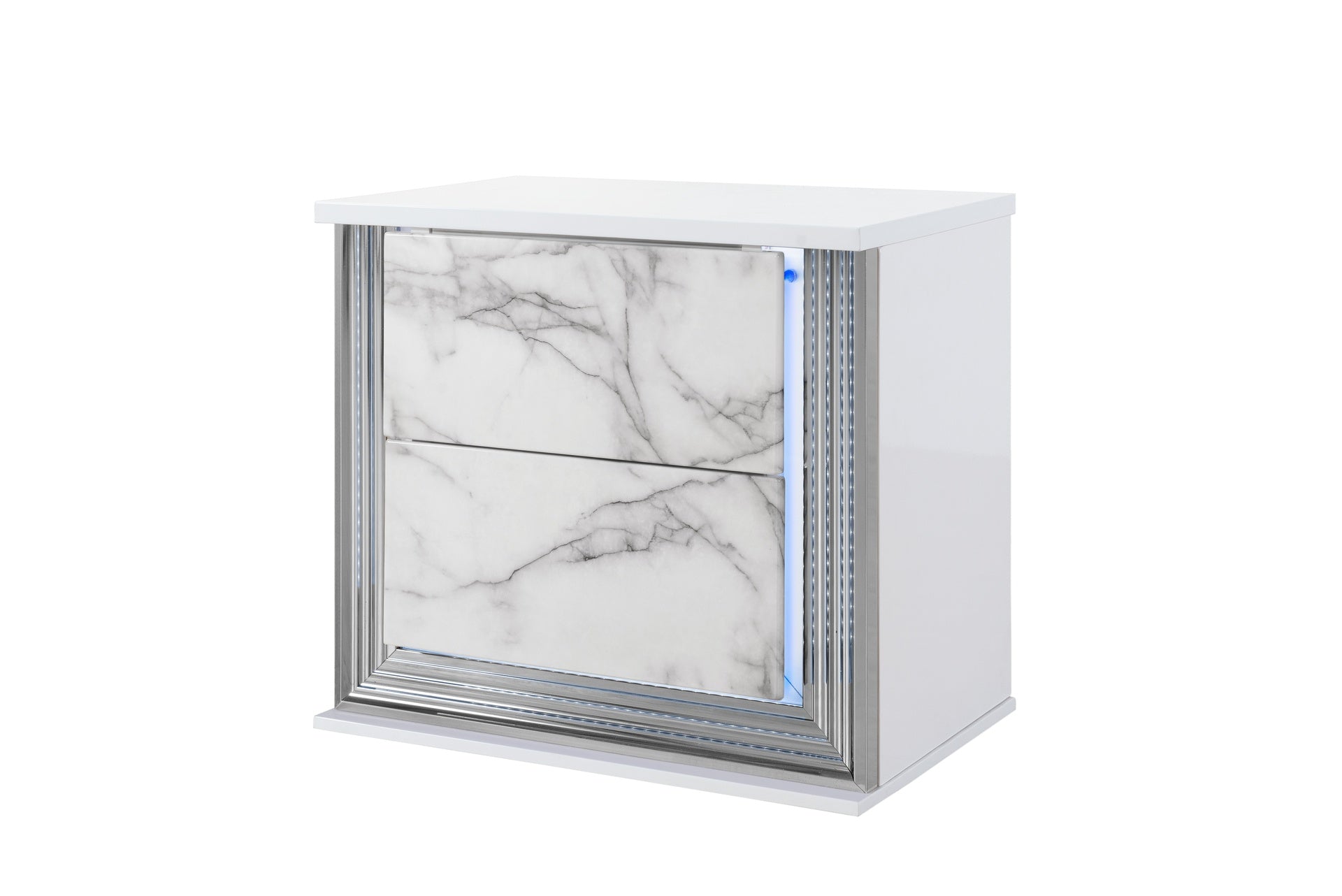 MOON WHITE MARBLE NIGHTSTAND WITH LED