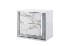 MOON WHITE MARBLE NIGHTSTAND WITH LED