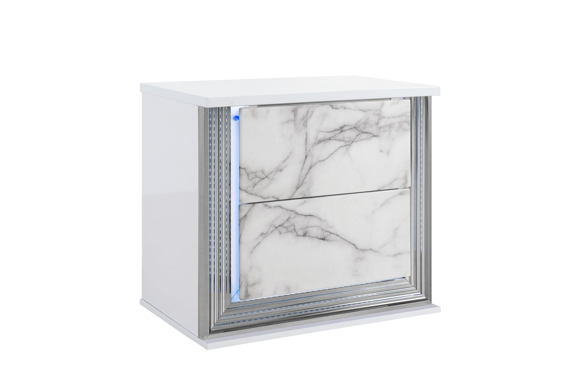 MOON WHITE MARBLE NIGHTSTAND WITH LED