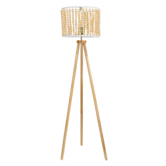 Reading Floor Lamp, Standing Light for Living Room Chair, Bedside & Study Area, Brillo Three Legged Floor Lamp Natural 110V