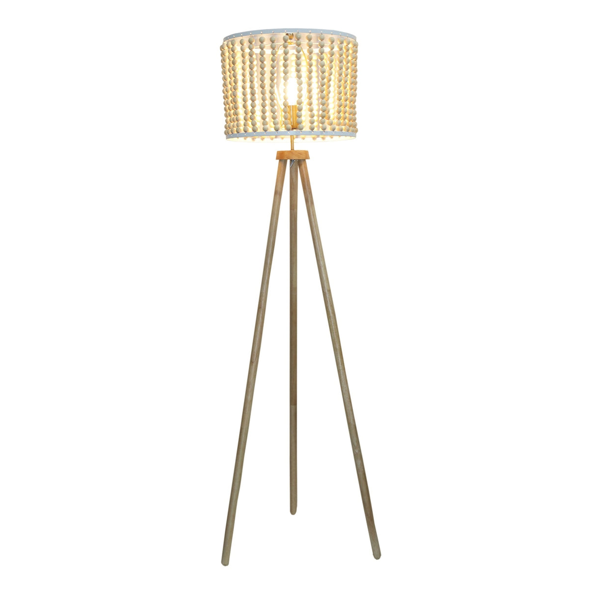Reading Floor Lamp, Standing Light for Living Room Chair, Bedside & Study Area, Brillo Three Legged Floor Lamp Natural 110V