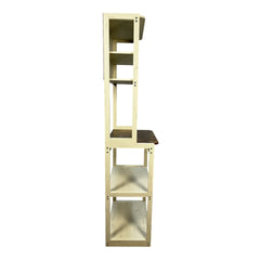 23.62" White and Rustic Brown color 5-Tier Bakers Rack for Kitchen with Storage, Coffee Bar, Kitchen Shelves,  Microwave Stand