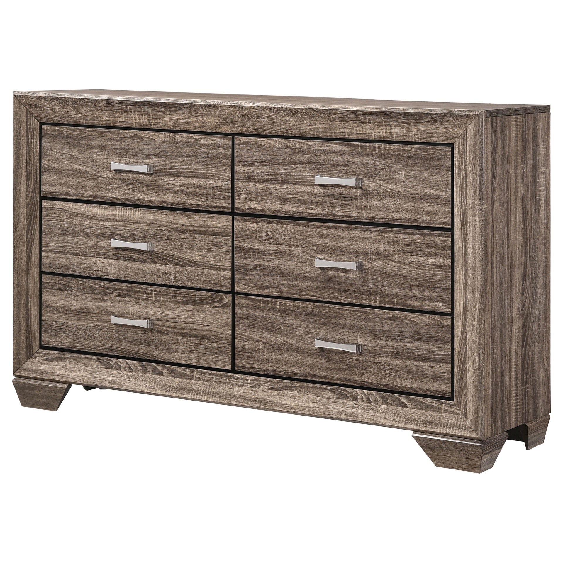 Harrison Washed Taupe 6-drawer Dresser