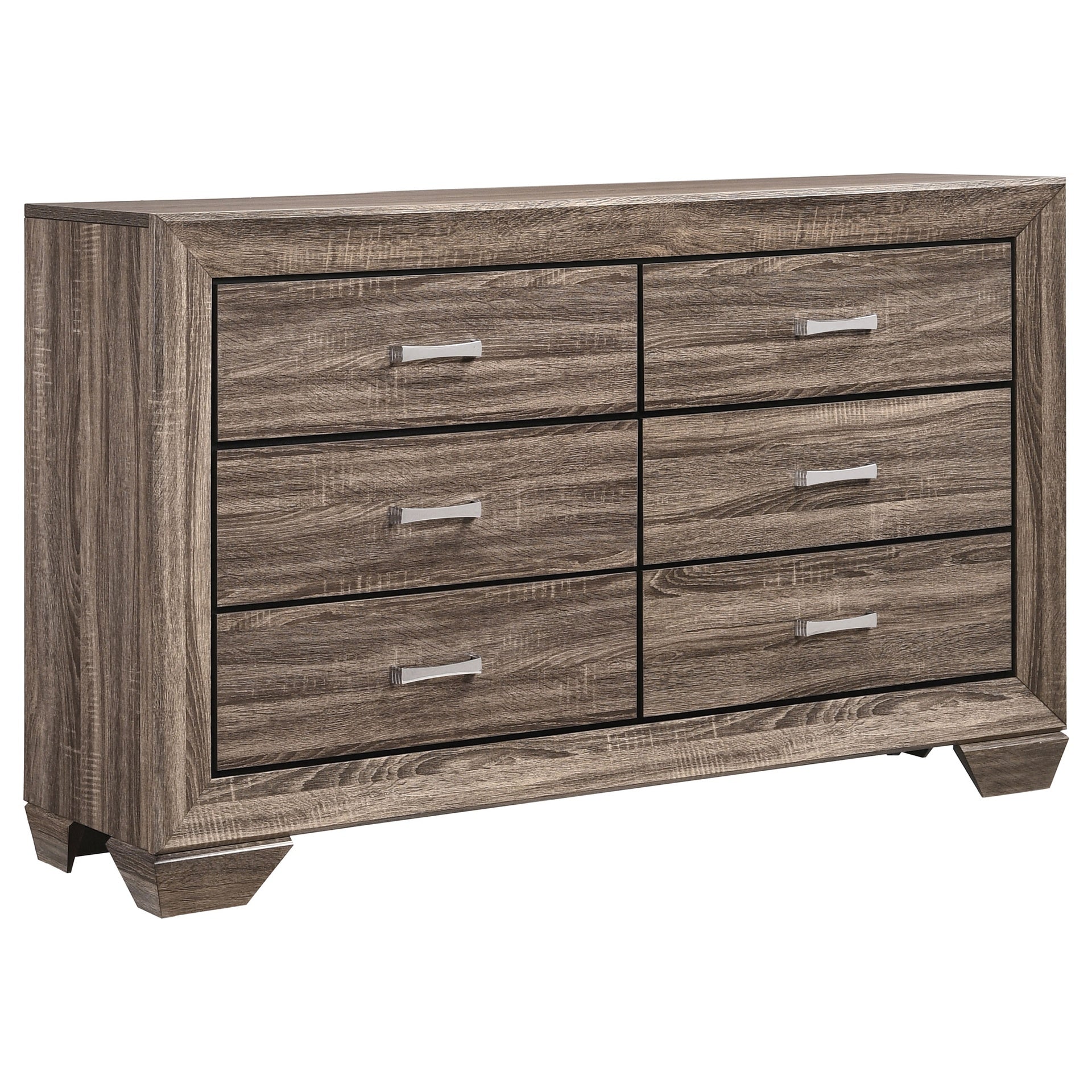 Harrison Washed Taupe 6-drawer Dresser