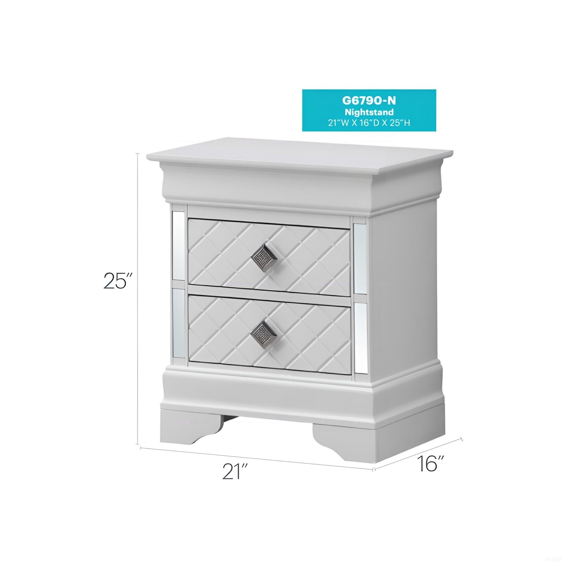 Sophisticated White Pearl Nightstand