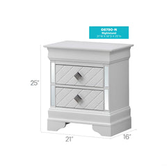 Sophisticated White Pearl Nightstand