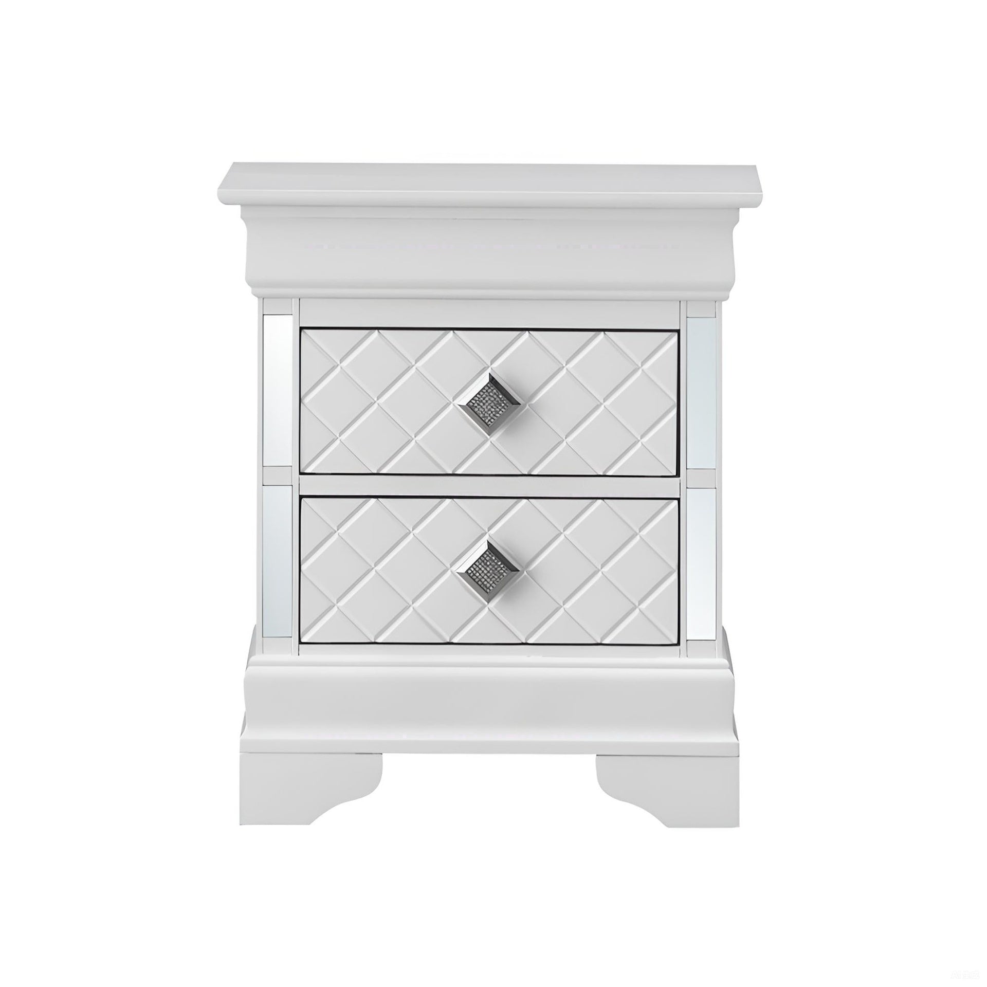 Sophisticated White Pearl Nightstand