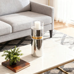 D5.9x17.1" Halloway Silver Candle Holder