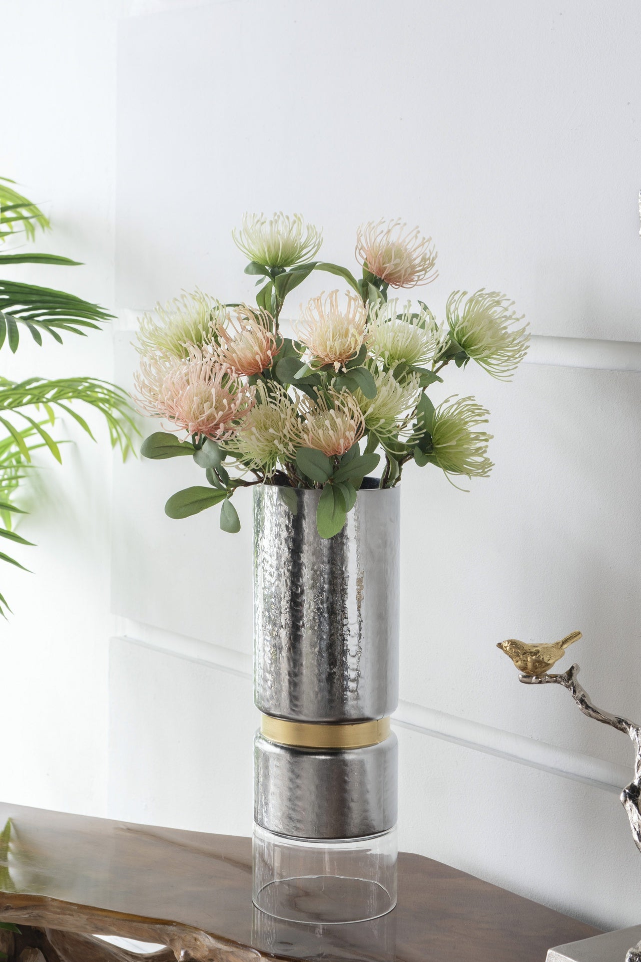 D5.9x17.1" Halloway Silver Candle Holder