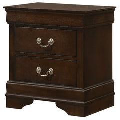 Demetra Cappuccino 2-Drawer Nightstand with Bail Handle