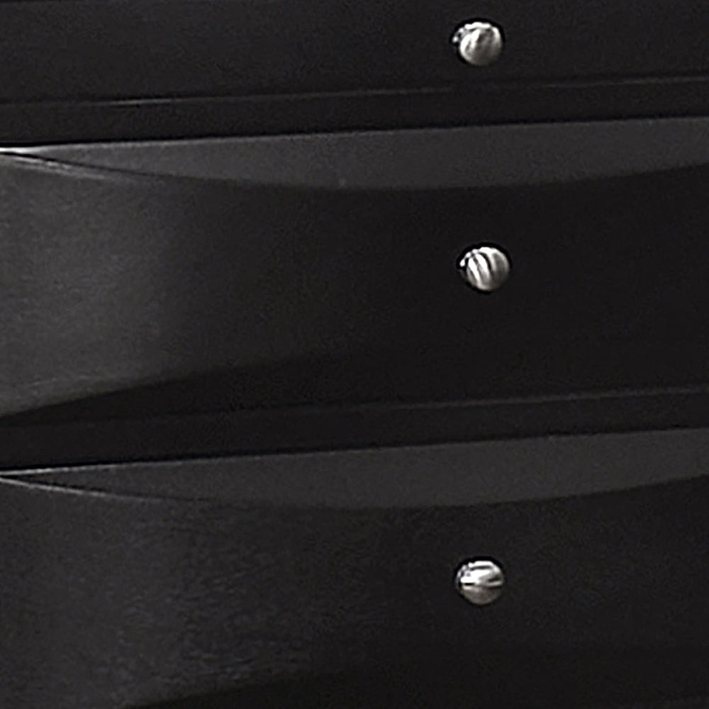 Vollenhove Black 2-Drawer Nightstand with Pull-out Tray